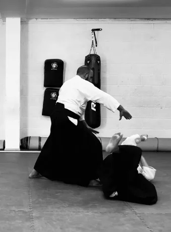 Aikido practice in the dojo