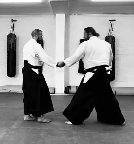 Two Aikido practitioners training together